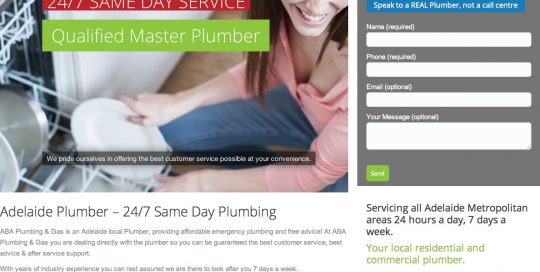 ABA Plumbing & Gas Website